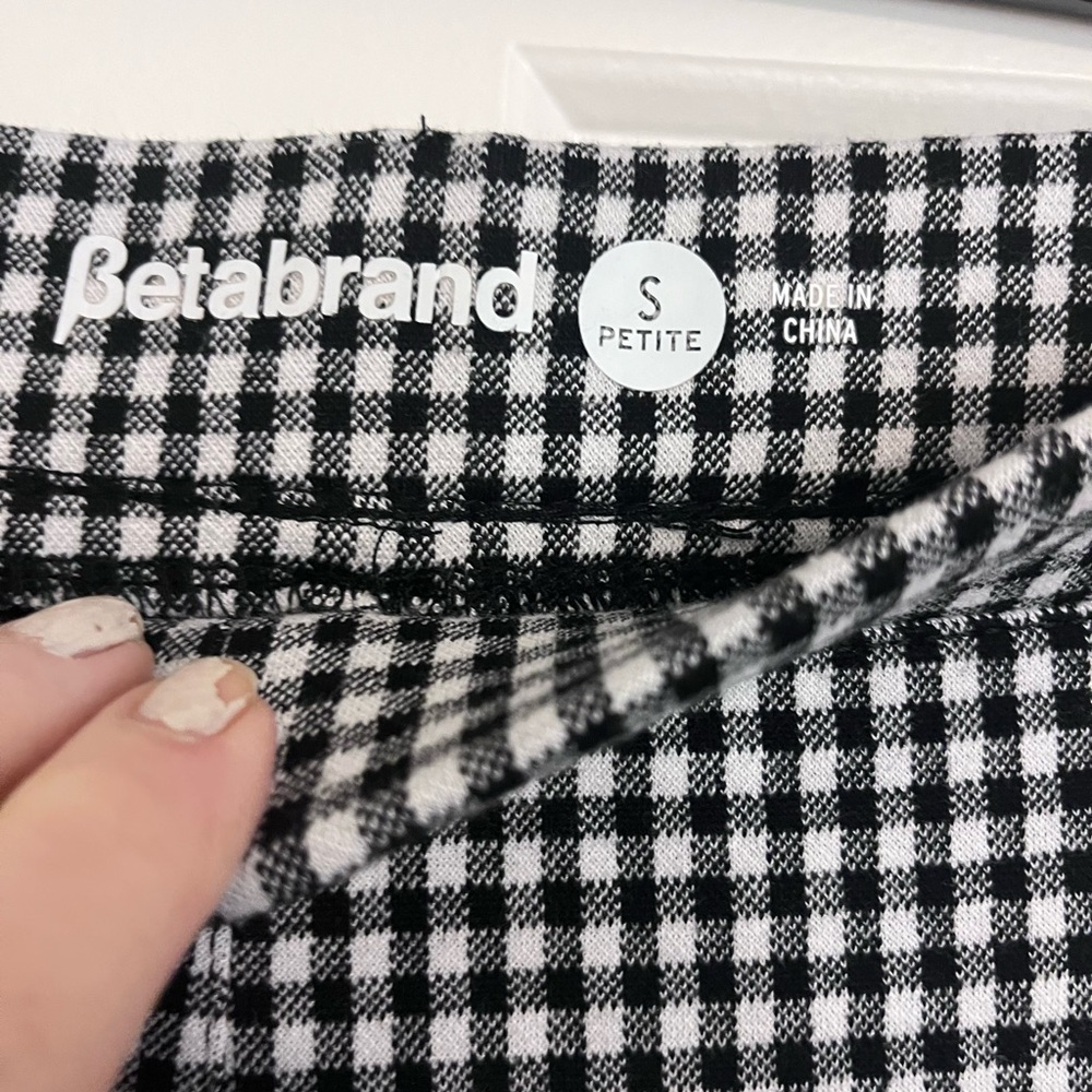 Betabrand Black and White Houndstooth Pants, Bootcut - Picture 4 of 6